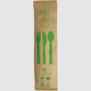6.7" Bamboo Cutlery Set Fork/Knife/Spoon/Napkin